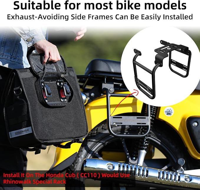Rhinowalk 13L Waterproof Motorcycle Saddlebags, 26L Total Capacity, Quick - Image 5