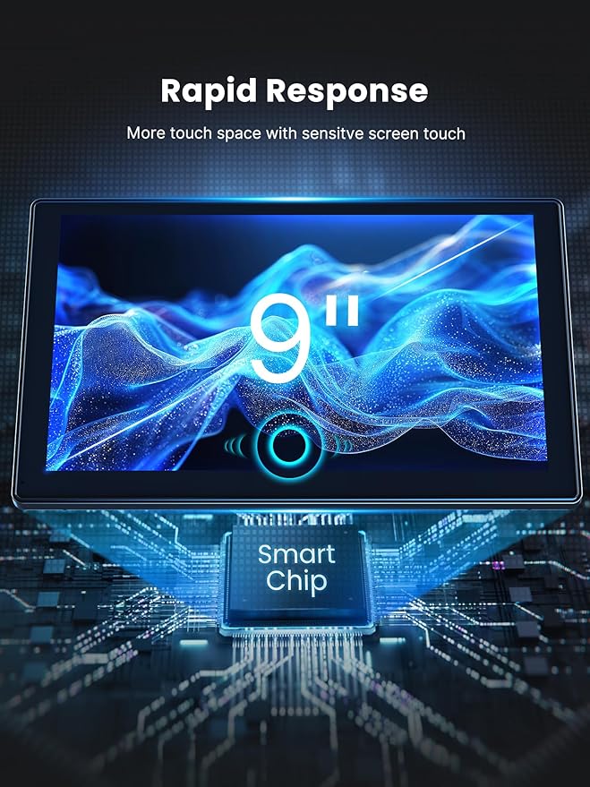 Portable CarPlay Screen for Car, 4K Dash Cam, 1080P Backup Camera, GPS - Image 2