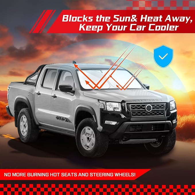 ARISMOTOR Windshield Sun Shade for Ni-ssan Frontier 2022-2025 2026, Custom Fit - Image 7