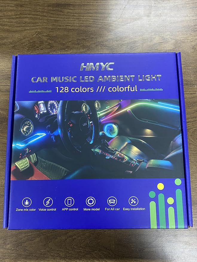 Car Interior Ambient Lights, 18 in 1 128 Colorful LED Acrylic Fiber Optic Strip - Image 10