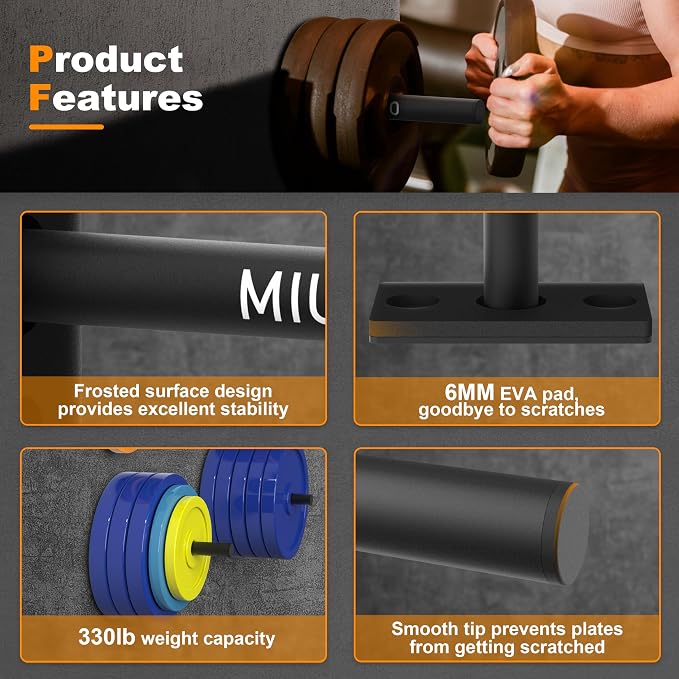 Weight Plate Holder, Wall Mounted Weight Rack Storage - Image 5
