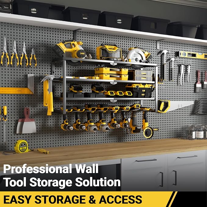 YYR 4 Layer Power Tool Organizer Wall Mount, Cordless Drill Hanger Storage Rack - Image 5