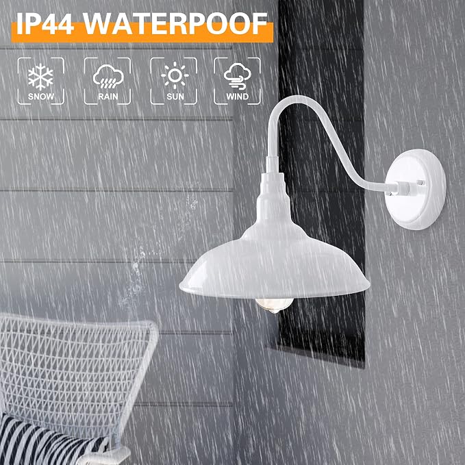10'' Diameter Outdoor Gooseneck Barn Light Fixture - Image 6