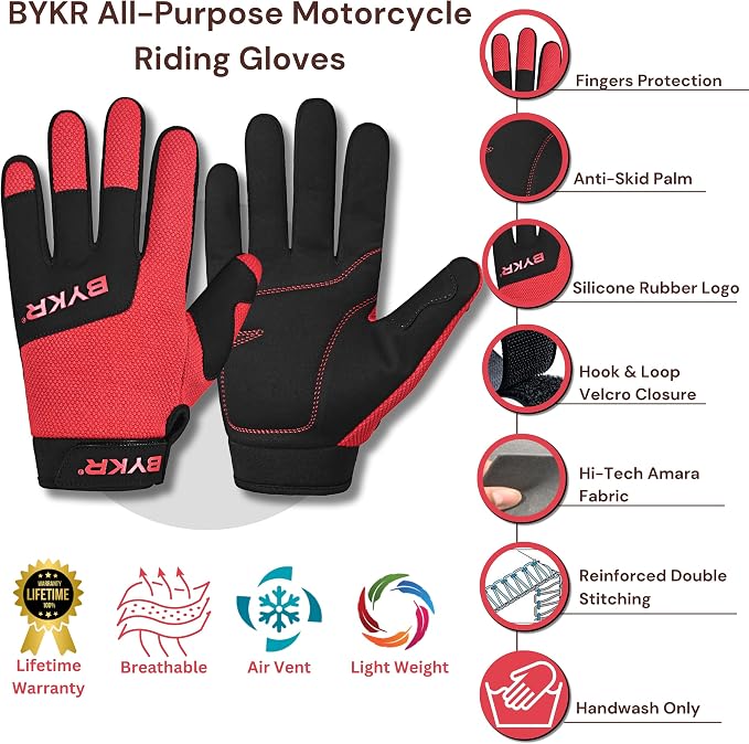 BYKR All-Weather Motorcycle Gloves - Image 5