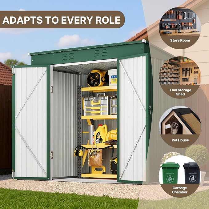 Bealife 6' x 4' Outdoor Storage Shed Clearance, Metal Outdoor Storage Cabinet - Image 4