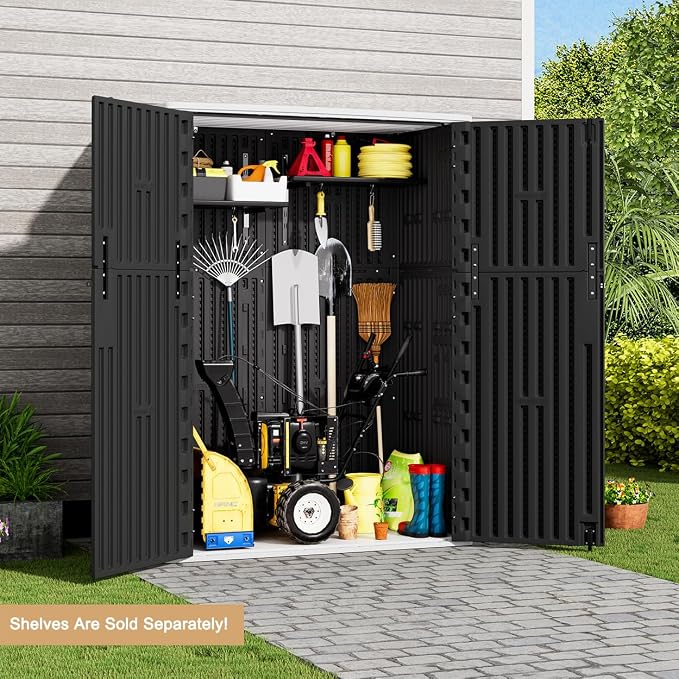 KINYING Outdoor Vertical Storage Shed, 57 Cu.ft Outdoor Storage Cabinet - Image 5