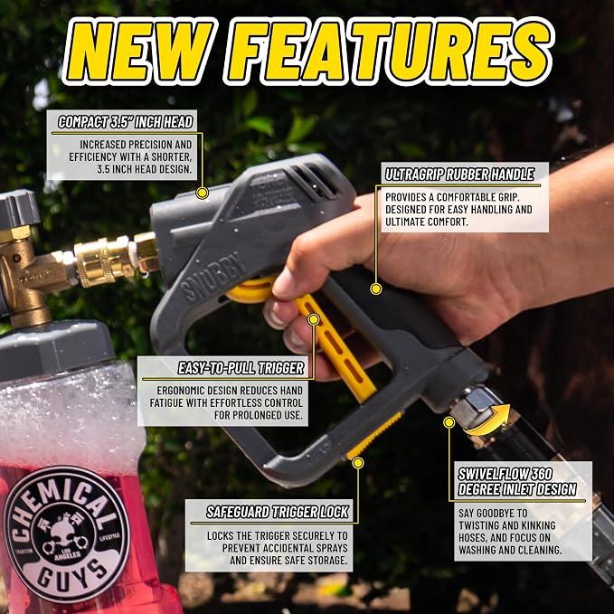 Chemical Guys EQP402 Snubby Pressure Washer Gun, Foam Cannon Attachment - Image 6