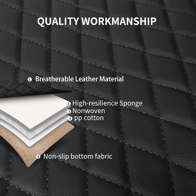 Car Seat Cover, Breathable and Waterproof Leather Seat Covers, Luxury PU - Image 7