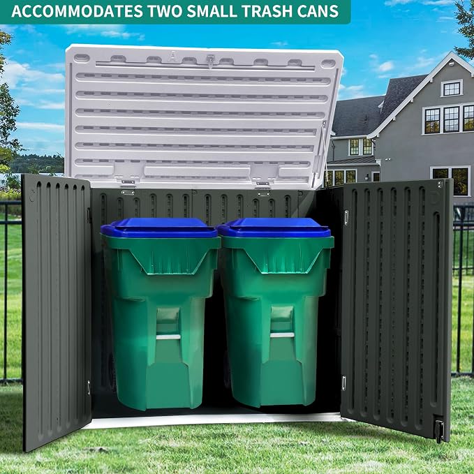YITAHOME Extra Large Outdoor Horizontal Storage Shed, 4.5x4ft Resin Tool Sheds - Image 2