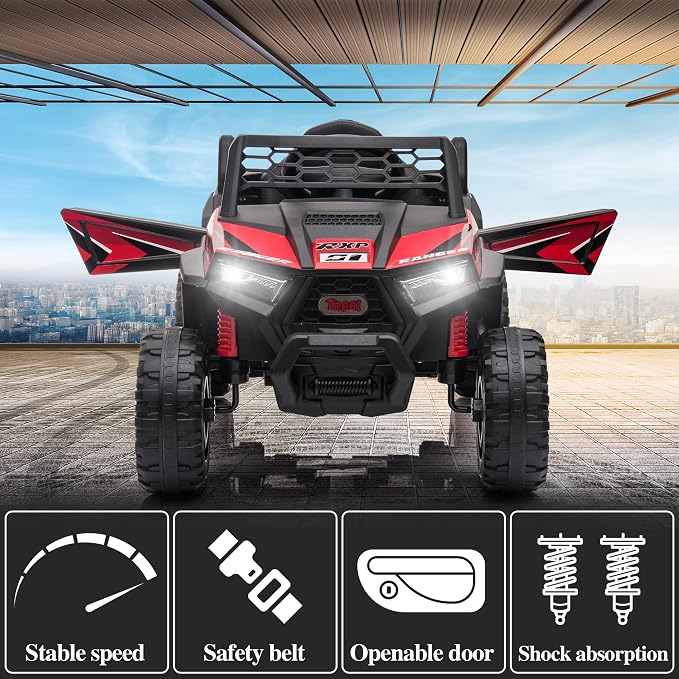 TOBBI 12V Kids Ride on Car, Electric Off-Road UTV Truck - Image 4