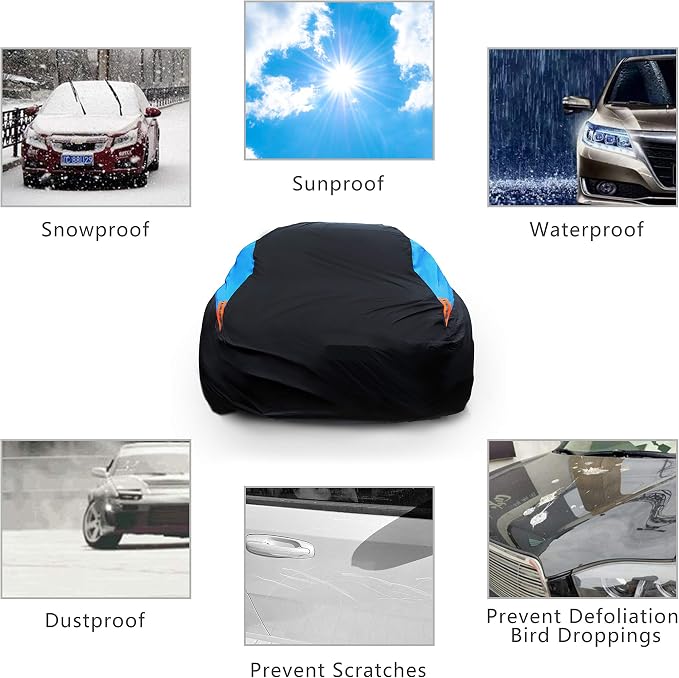 MORNYRAY Waterproof Car Cover All Weather Snowproof UV Protection Windproof - Image 8