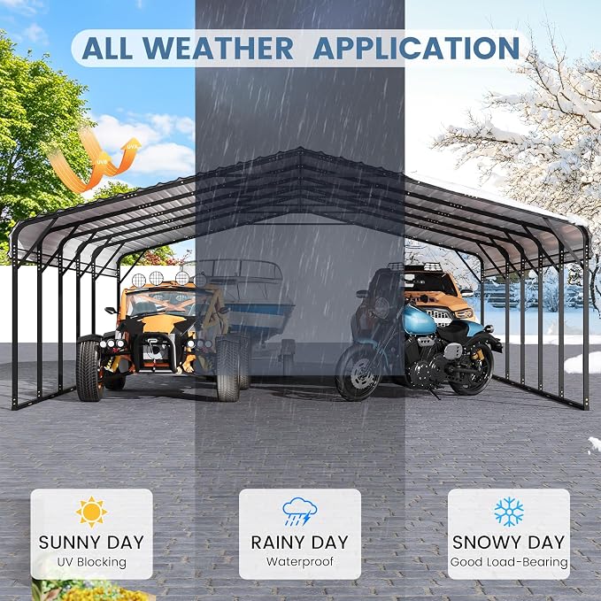 EROMMY 20x30 FT Metal Carport, Heavy Duty Carports - Image 5