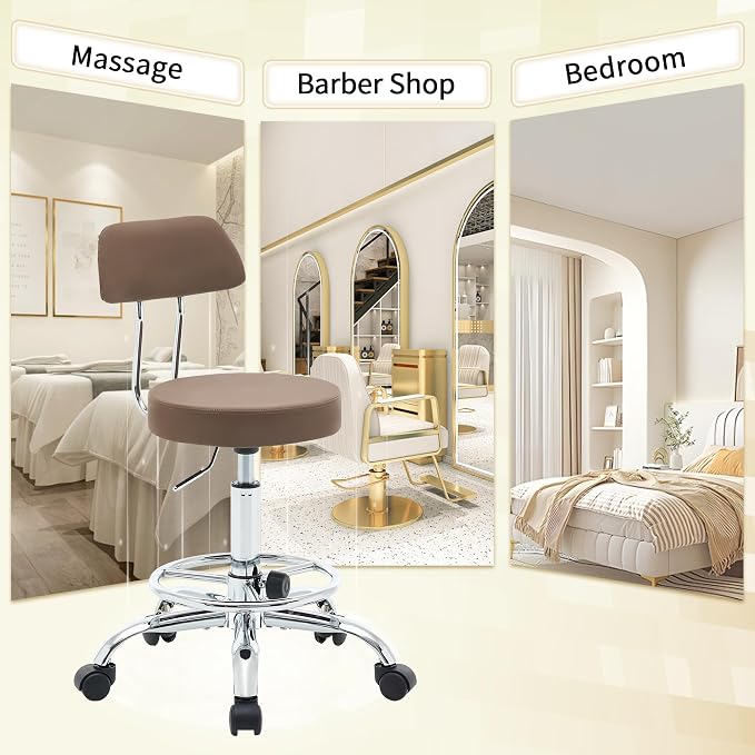 Salon Rolling Chair, Adjustable Stool - Image 6