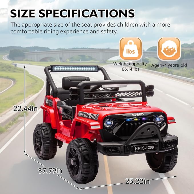 12V Ride on Electric Truck Car for Kids, 12V Kids Electric Vehicles w/Remote - Image 4