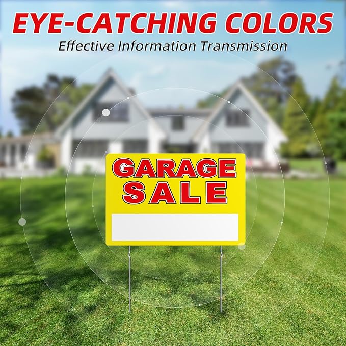 Garage Sale Sign, Large Size 24" x 16" Garage Sale Signs - Image 7