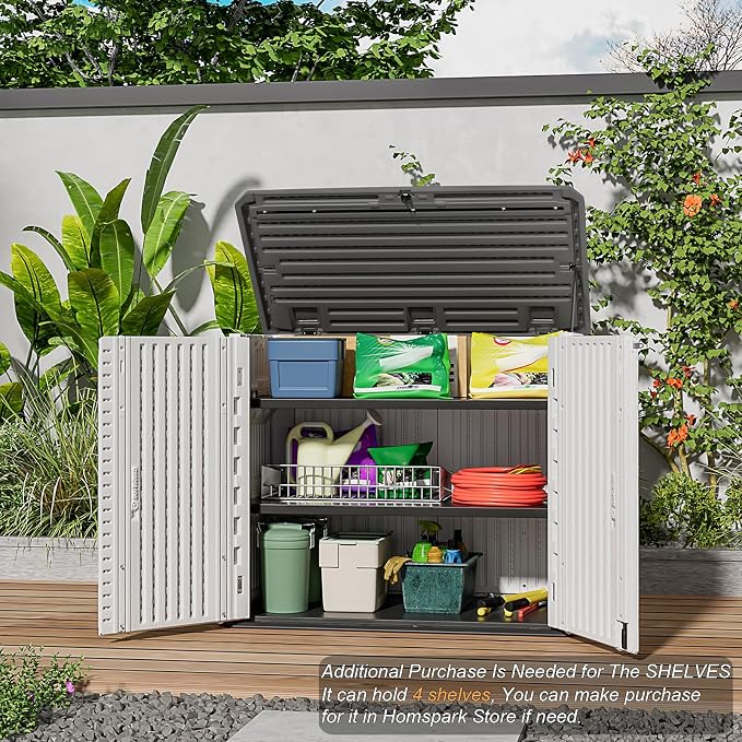 HOMSPARK Storage Shed Weather Resistance, Horizontal Storage Shed - Image 3