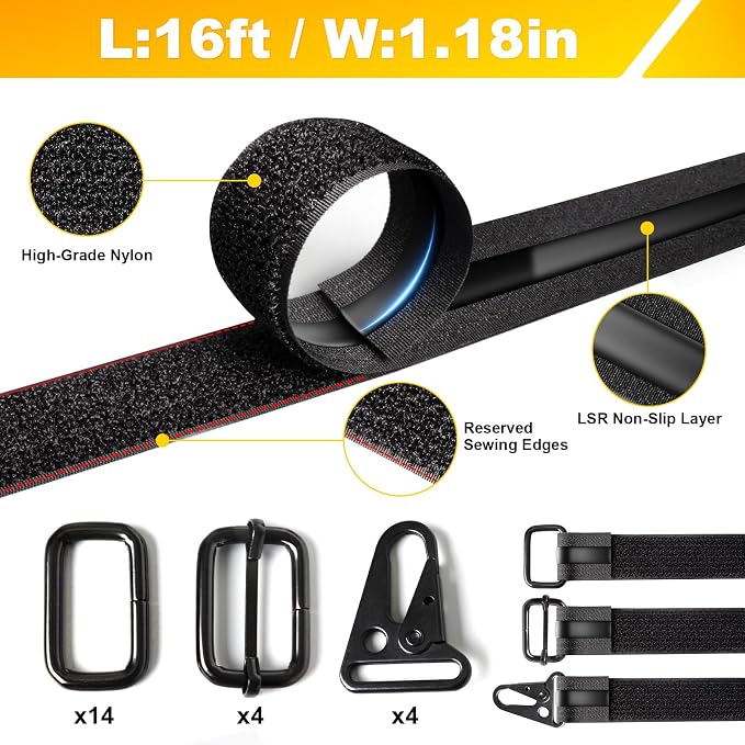 1.18" x 16' Heavy-Duty Fastening & Super Anti-Slip Cinch Straps - Image 2