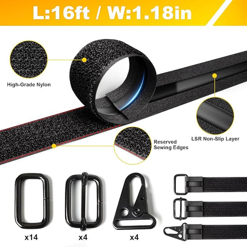 1.18" x 16' Heavy-Duty Fastening & Super Anti-Slip Cinch Straps - Image 2