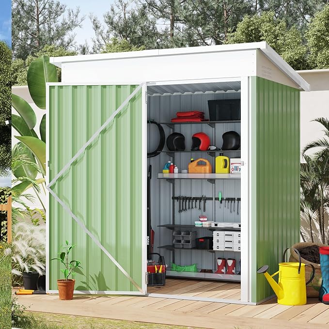 AECOJOY 5' x 3' Outdoor Storage Shed, Small 3x5 Metal Sheds & Outdoor Storage by AECOJOY