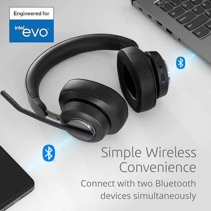 Kensington AH3X Bluetooth Headset, Wireless Over-Ear Headset, Boom Microphone - Image 4
