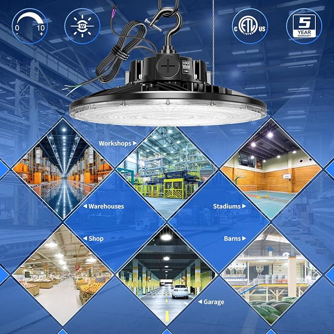 480V LED High Bay Light 300W 240W 200W Adjustable UFO Light 42000LM ETL DLC - Image 8