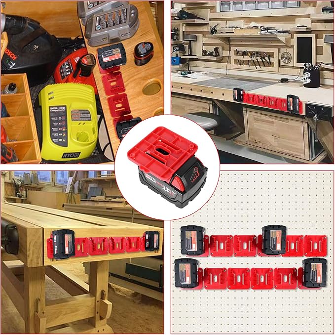12 Pack Battery Holder for Milwaukee M18 18V Battery Mounts Dock Holder Fit for - Image 3