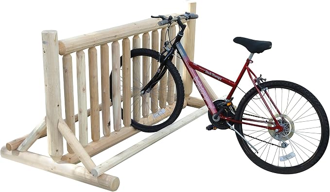 13-Place Bike Log Rack, Outdoor Bike Stand, Freestanding Commercial Bicycle - Image 2