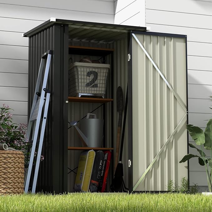 Patiowell 3 x 3 FT Outdoor Storage Shed, Small Garden Tool Storage Shed - Image 3