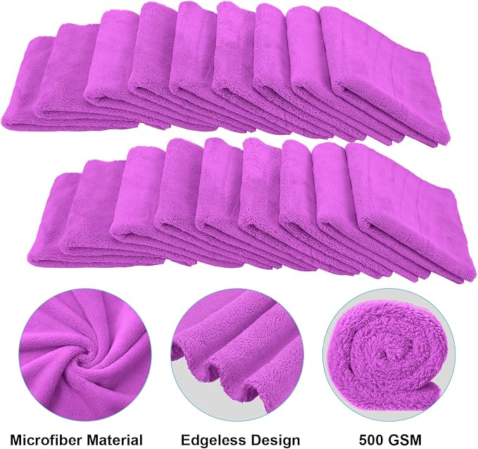 Shimeyao 30 Pcs Edgeless Microfiber Plush Towels - Image 3