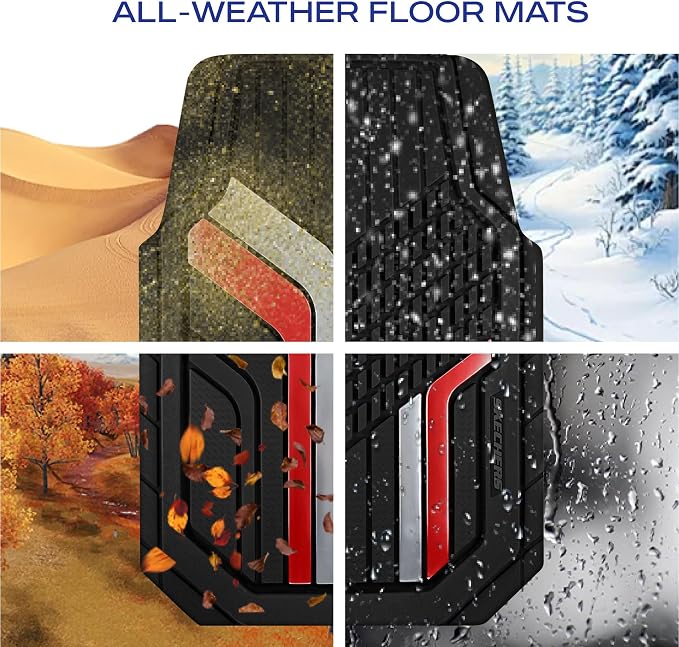 Skechers Heavy Duty Rubber Car Floor Mats, Dual Color Design Floor Mats - Image 7