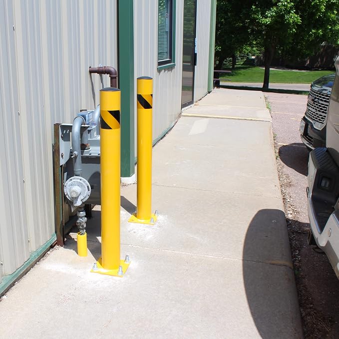 BISupply Safety Bollard Post Parking Barrier 1 Pack - 42in Yellow Pipe Bolt - Image 6
