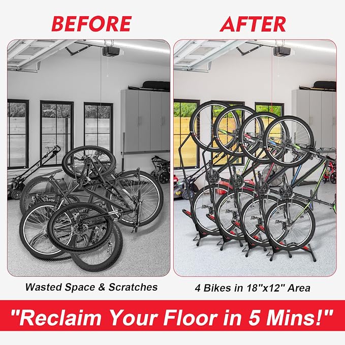 Vertical Bike Parking Stand- Space-Saving, Adjustable Freestanding Upright Bike - Image 5