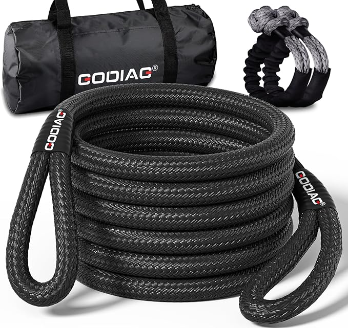 GODIAG 1"×30ft Kinetic Recovery Tow Rope Heavy Duty Energy Rope by GODIAG