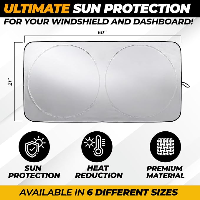 Jeep Windshield Sunshade | Protects Sun Visor from UV and Heat Protection | Fits - Image 3