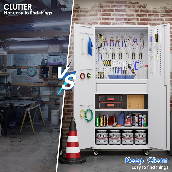 71" Metal Garage Storage Cabinet - Image 4