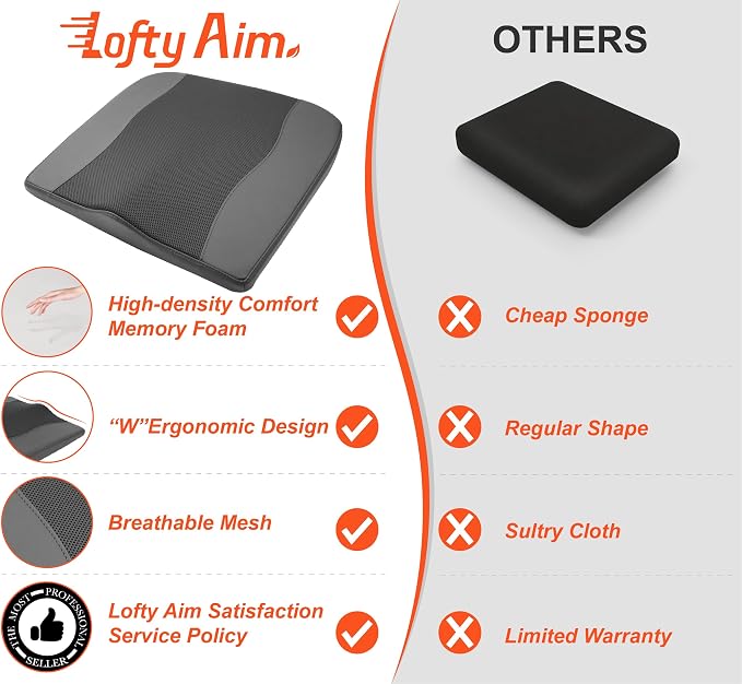 Car Seat Cushion, Comfort Memory Foam Car Cushions - Image 9