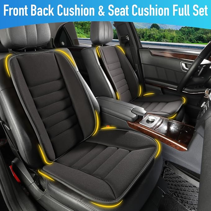 Car Seat Cushion with Back Support Pillow, Comfy Lumbar Support & Seat Cushion - Image 4