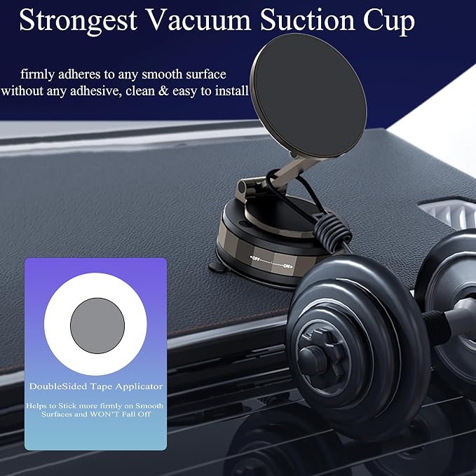 Upgraded Vacuum Magnetic Suction Phone Holder, Foldable 360° Mag Safe Car Mount - Image 5