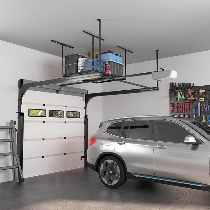FLEXIMOUNTS 3x4FT Garage Storage Rack Overhead, Adjustable Ceiling Storage Racks - Image 7