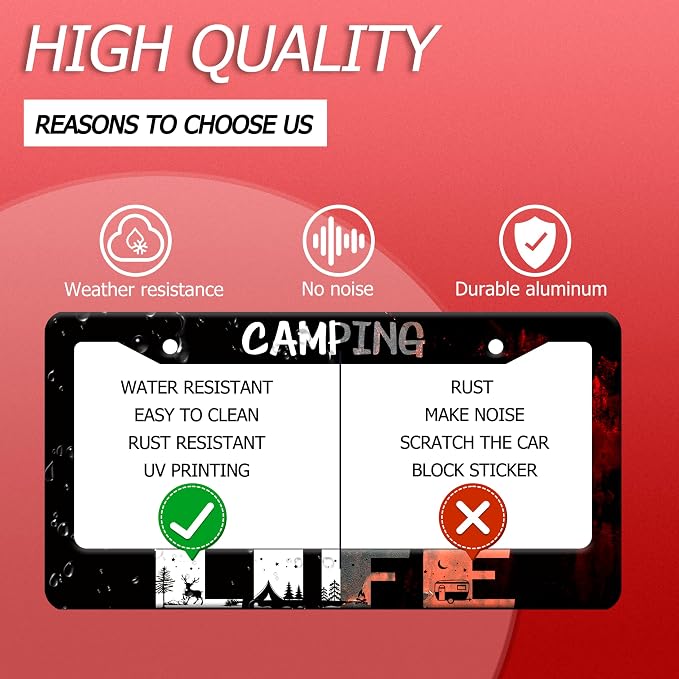 Camping Life License Plate Frame Forest Night Deer License Plate Frames - Image 4