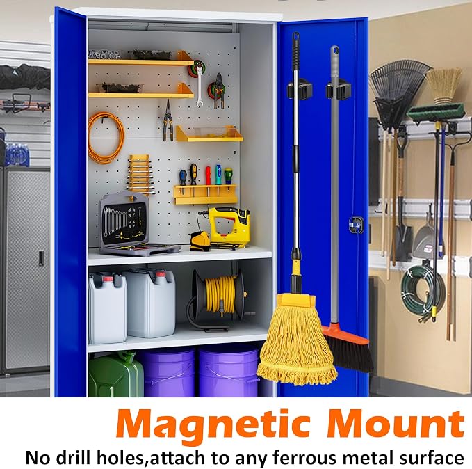 MUTUACTOR Magnetic Broom Holder, 12lbs Heavy Duty Magnetic Tool Holder - Image 2