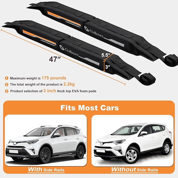 Golkcurx Universal Soft Roof Rack Pads - Image 2