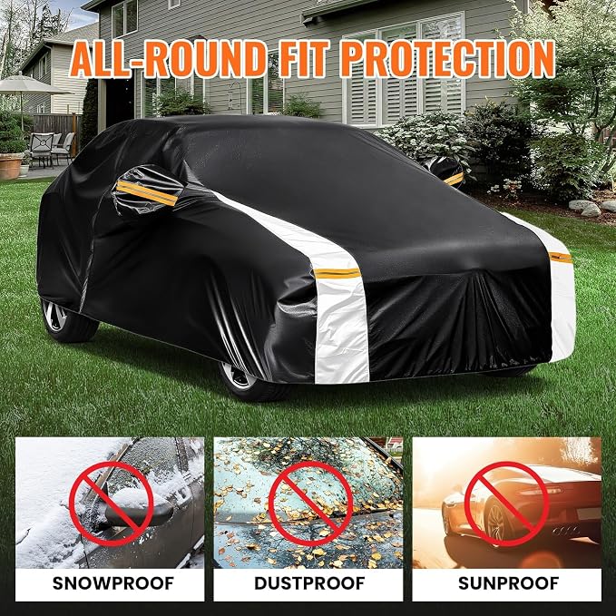 12-Layer Custom Fit Car Cover for Tesla Model X, Upgraded Waterproof - Image 6
