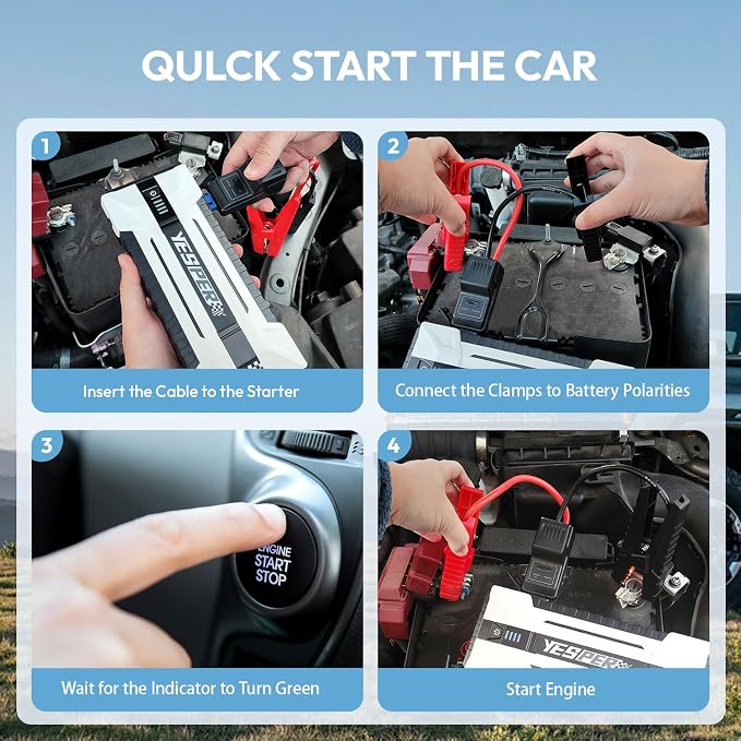 YESPER 4120A Jump Starter, 12V Car Battery Jumper Starter Portable, 26800mAh - Image 8