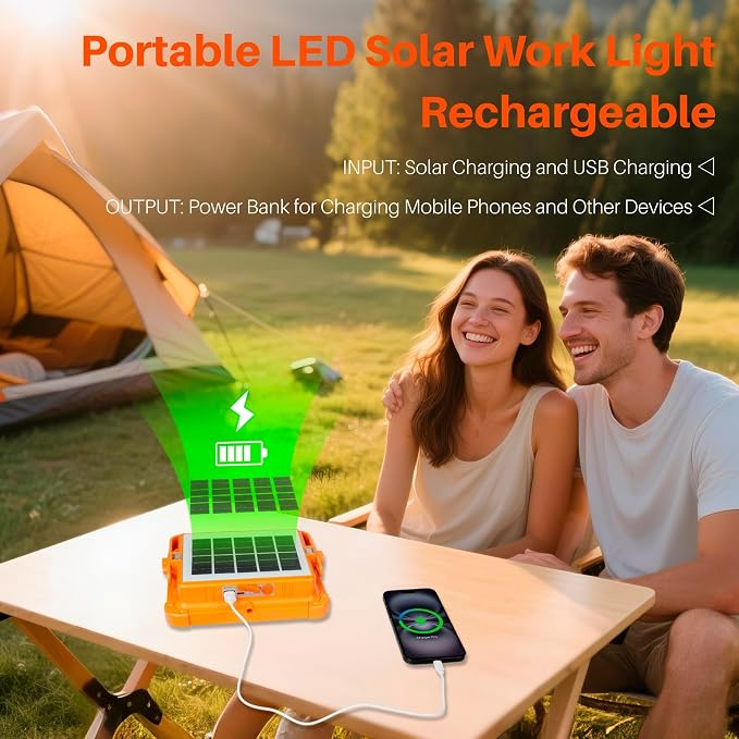 LED Solar Work Light with Magnetic, 5 Lighting Modes, IP66 Waterproof, Long - Image 4