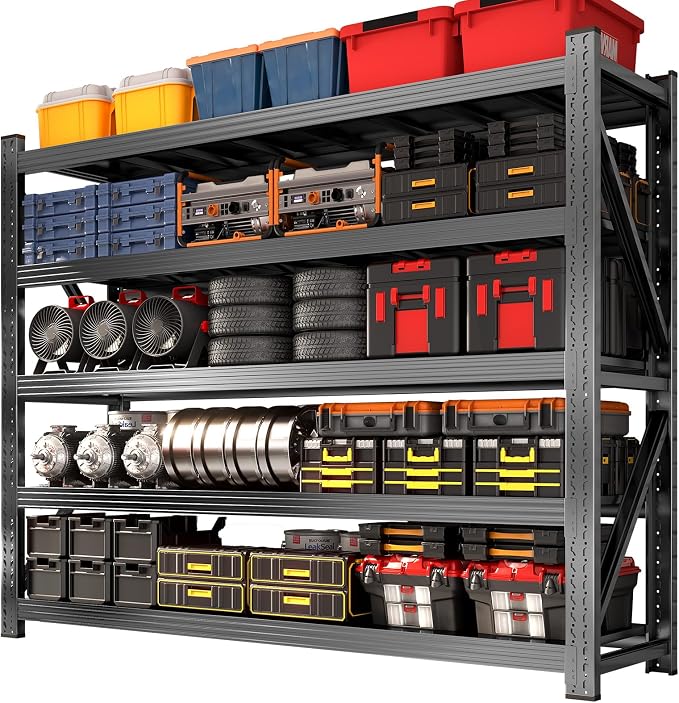 Metal Garage Shelving Unit, Heavy Duty 5-Tier Adjustable Wire Storage Rack by Koestem