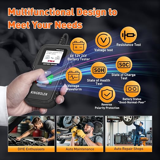 KINGBOLEN BM550 Plus 6V-24V 100-2000 CCA Car Battery Tester, Voltage Waveform - Image 4