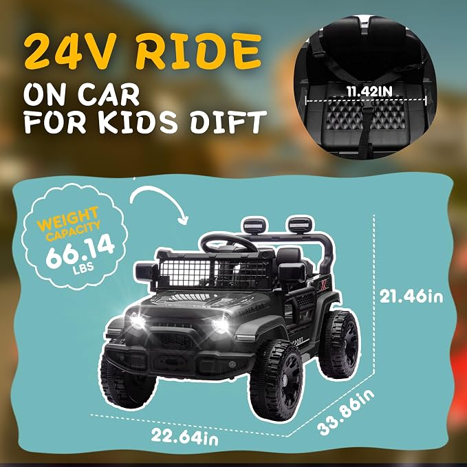 24V Ride on Toys with Parents Control, Ride on Truck Car with Four-Wheel - Image 4