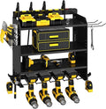4-Layer Wall-Mounted Power Tool Organizer Rack, Heavy Duty Adjustable Shelves by CFMASTER