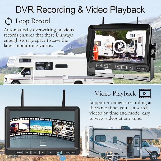 1080P Wireless RV Camera System, IP69 Waterproof Night Vision Backup Camera - Image 6